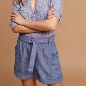 Anthropologie Hei Hei Marnie Chambray Shorts Med